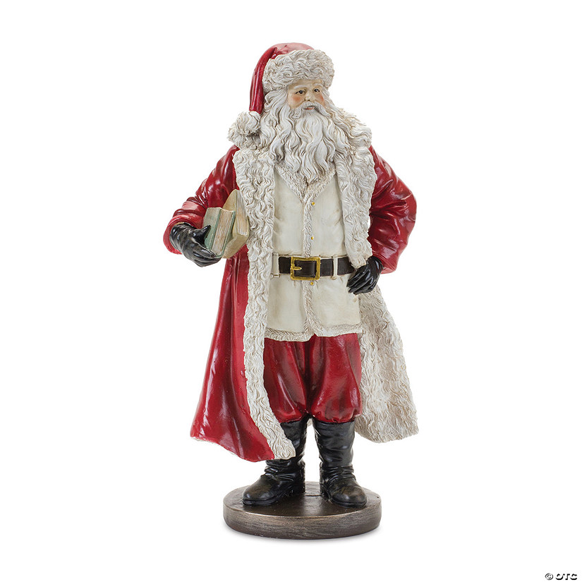 Standing Santa Statue With Books (Set Of 2) 12.75"H Resin Image