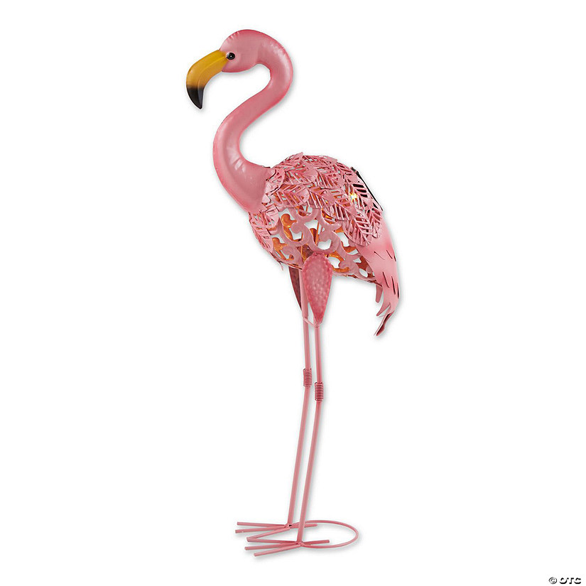 Standing Tall Solar Flamingo Statue 12X5X20.25" Image