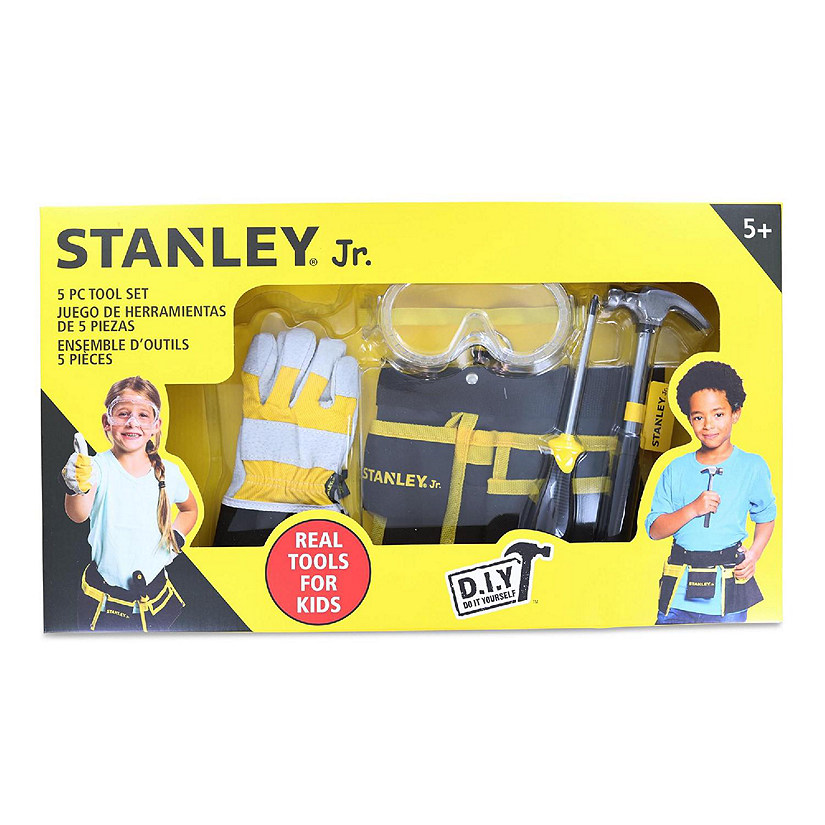 Stanley Jr Tool Bag With 5 Piece Set  Screwdrivers  Hammer  Measure  Goggles Image