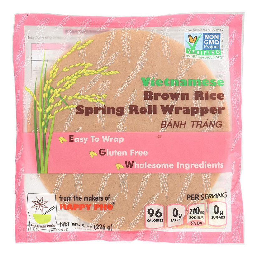 Star Anise Foods Spring Roll Wrapper - Brown Rice - Vietnamese - 8 oz - case of 6 Image