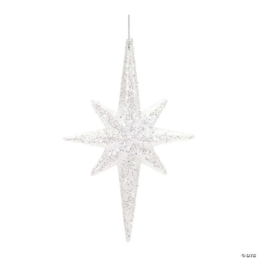 Star Drop Ornament (Set Of 24) 5.25"H Acrylic Image