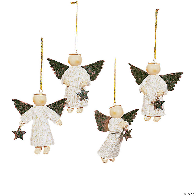 Star-Gathering Angel Christmas Ornaments - 12 Pc. Image
