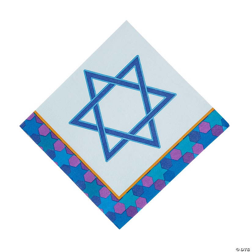 Star of David Luncheon Paper Napkins - 16 Pc. Image