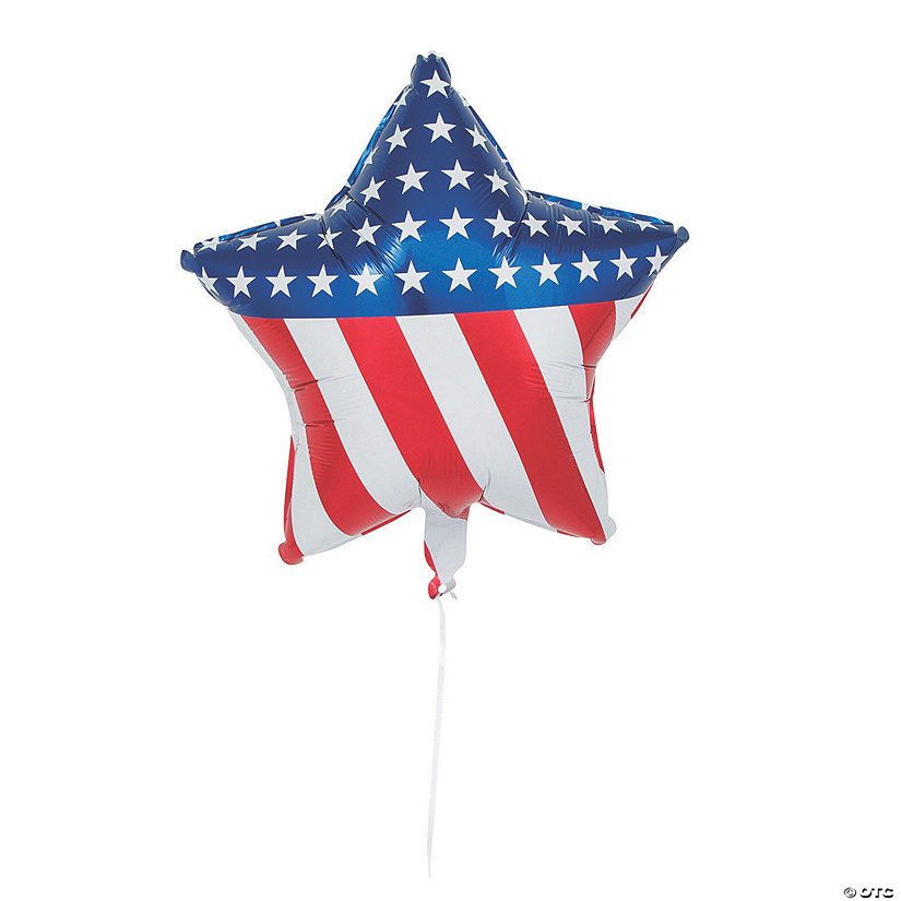 Star-Shaped Patriotic 18" Mylar Balloons - 12 Pc. Image