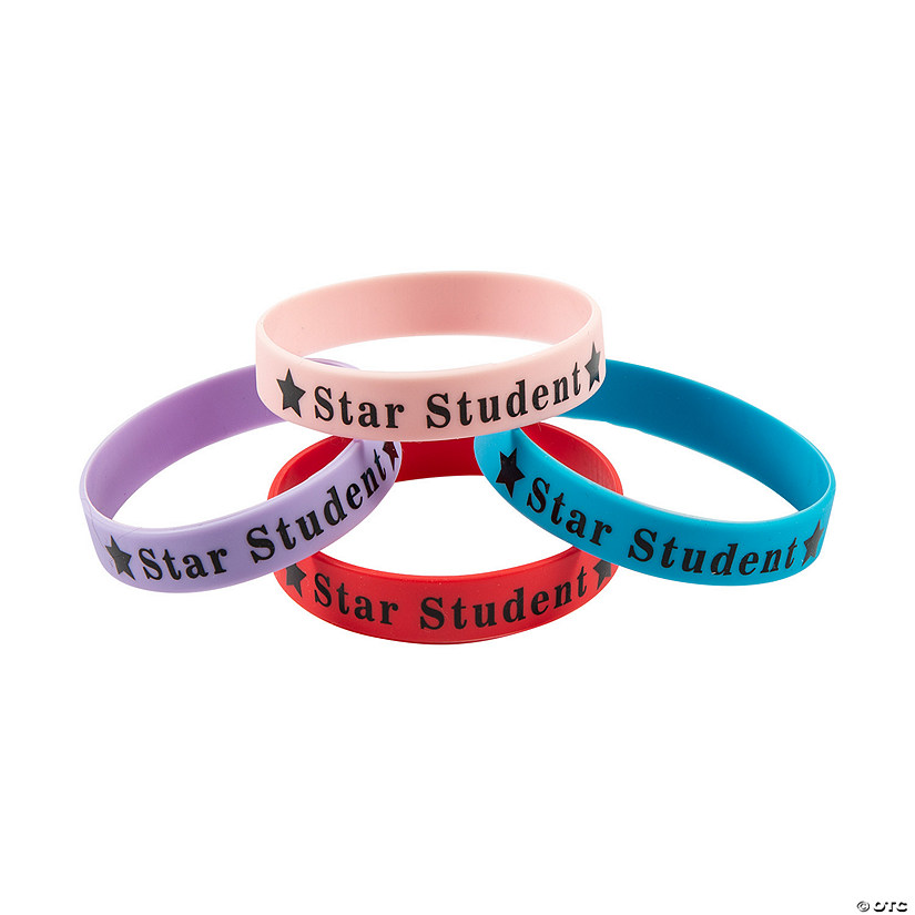 Star Student Rubber Bracelets - 24 Pc. Image