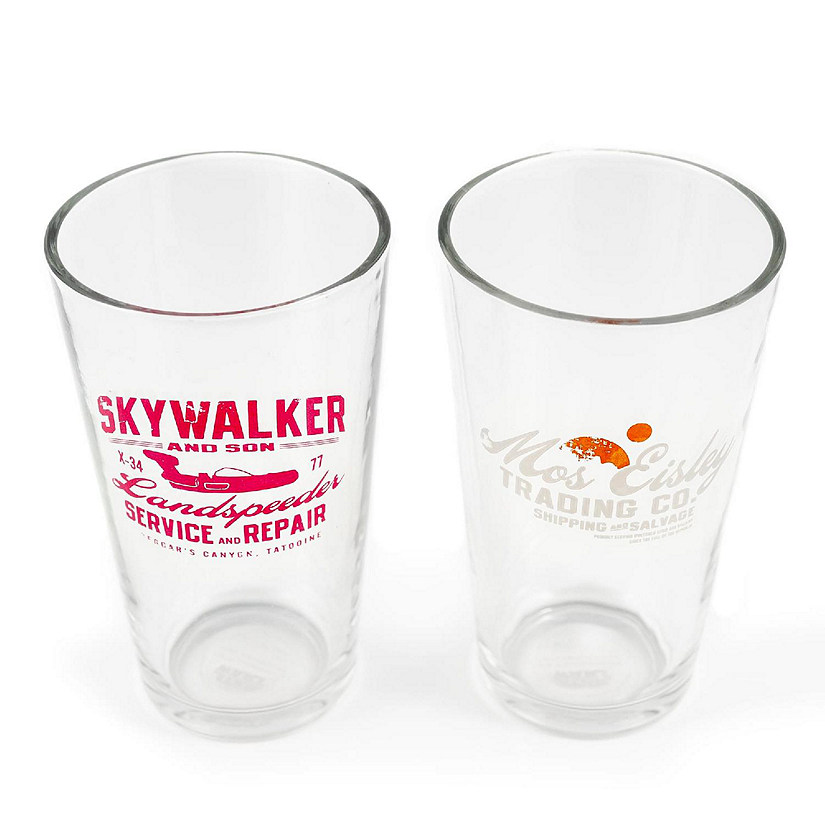 Star Wars 16 oz Pint Glass 2-Piece Set Mos Eisley Co. Skywalker