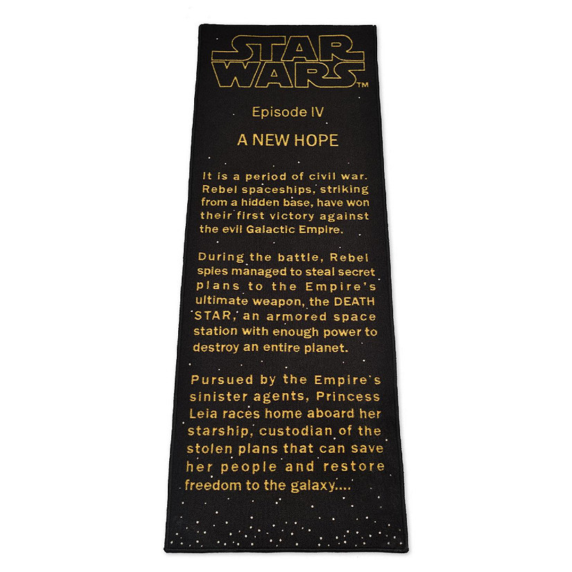 Star Wars: A New Hope Title Crawl Printed Area Rug  26 x 77 Inches Image
