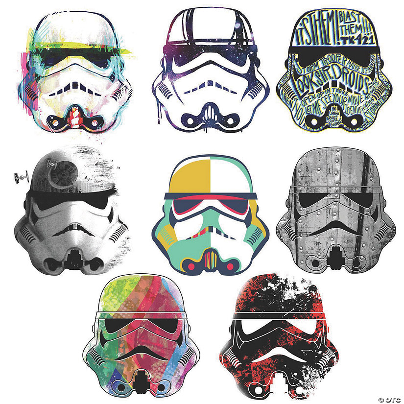Star Wars Artistic Storm Trooper Heads Peel & Stick Decals | Oriental  Trading