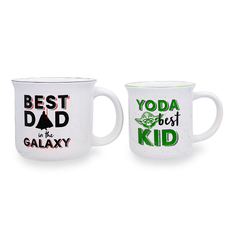 Star Wars "Best Dad" Darth Vader & "Yoda Best Kid" Ceramic Camper Mug  Set of 2 Image