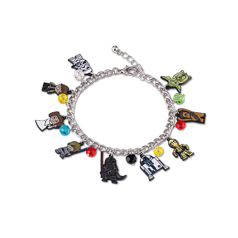 Star Wars Cute 15mm Chibi Characters Pendant Enamel Charms Bracelet Jewelry Image