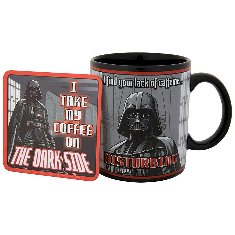 Star Wars Darth Vader Humor 20oz Ceramic Mug and Coaster Set Image