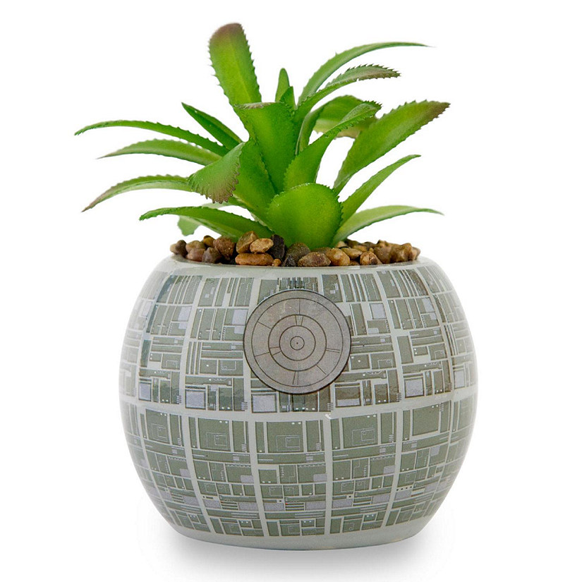 Star Wars Death Star 3-Inch Ceramic Mini Planter With Artificial Succulent Image