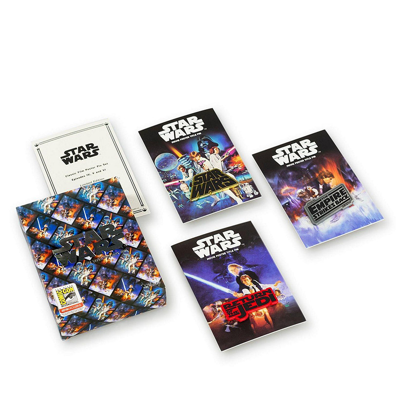 Star Wars Episodes 4-6 Movie Posters Enamel Collector Pin 3-Pack Image
