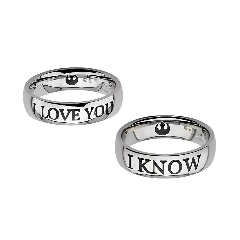 Star Wars "I Love You" / "I Know" Ring Set, Women's Size 7, Men's Size 10 Image