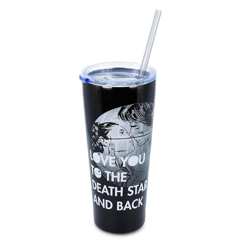 Star Wars "Love You to the Death Star" Stainless Steel Tumbler  Holds 22 Ounces Image