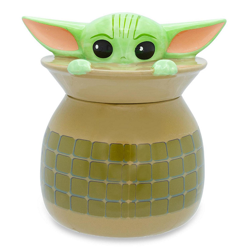 Star Wars: The Mandalorian Grogu Ceramic Cookie Jar Container  6 Inches Tall Image