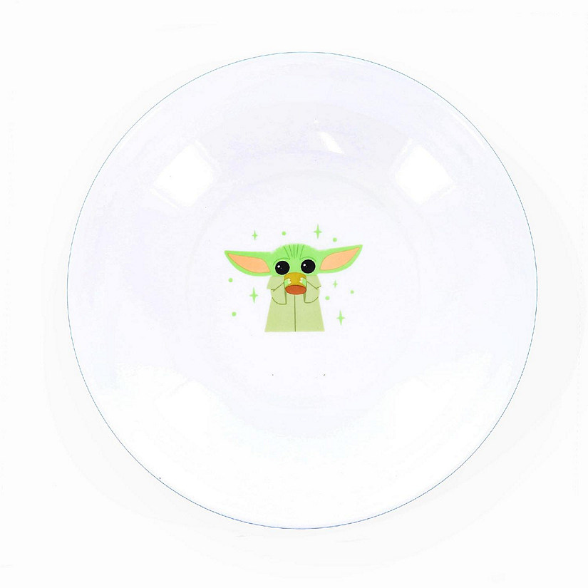 Star Wars: The Mandalorian Grogu Snack Time 9-Inch Ceramic Dinner Bowl Image