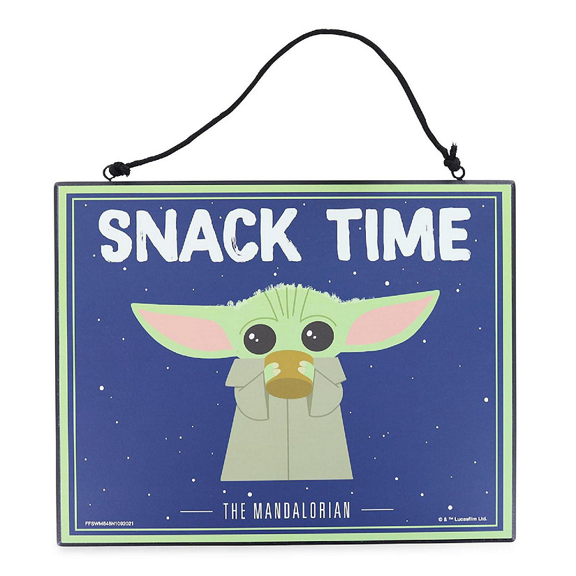 Star Wars: The Mandalorian Grogu "Snack Time" Reversible Hanging Sign Wall Art Image