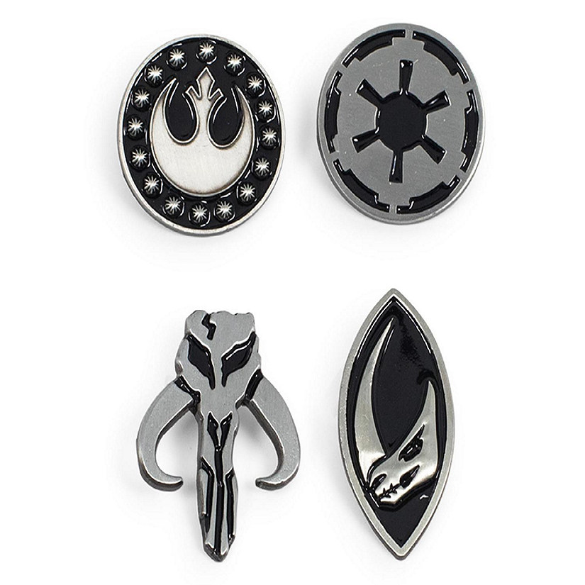 Star Wars: The Mandalorian Symbols 4-Piece Enamel Pin Set  Base Metal Pins Image