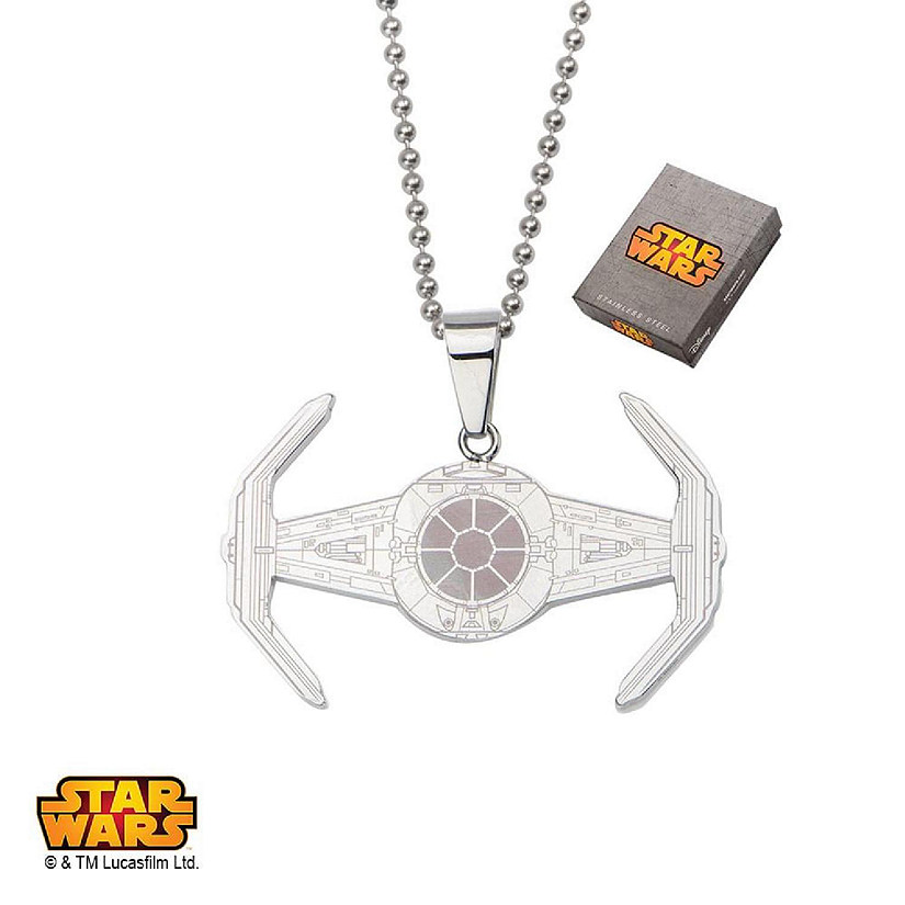 Star Wars TIE Fighter Stainless Steel 22" Chain Pendant Necklace Image
