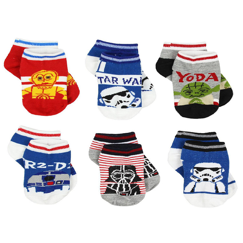 Star Wars Toddler Boys 6 pack Socks (Shoe: 4-7 (Sock: 2-4), Multi) Image
