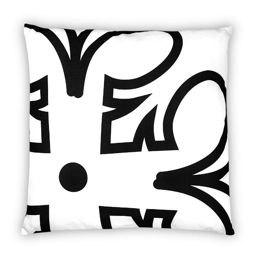 Star Wars White Throw Pillow  Black Rebel Insignia Pattern  25 x 25 Inches Image