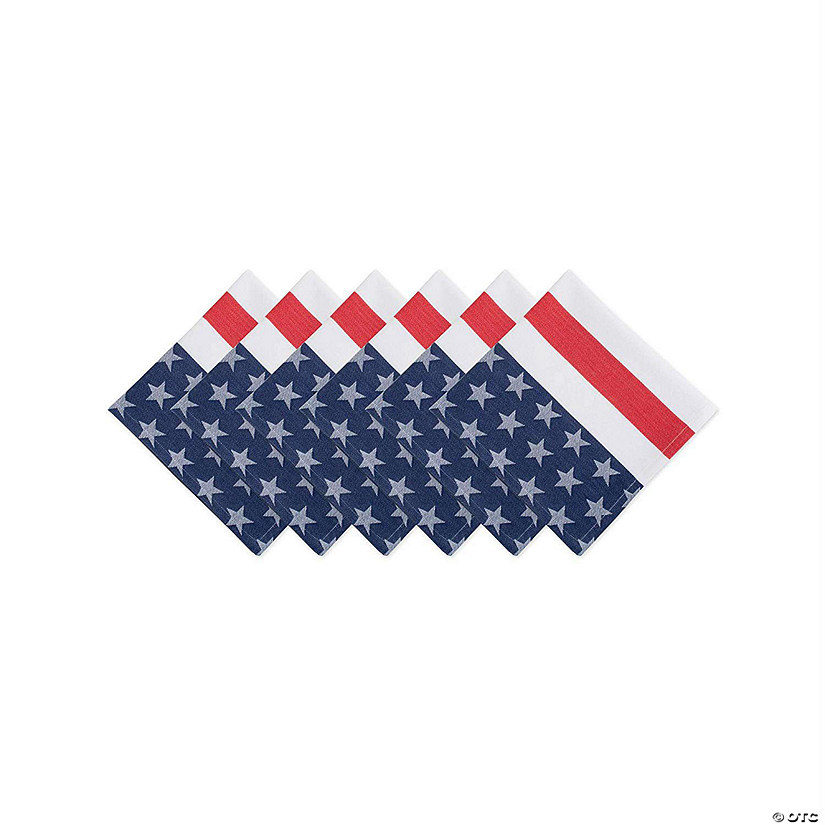 Stars & Stripes American Flag Oversized Dining Napkin Set - 6 Ct. Image