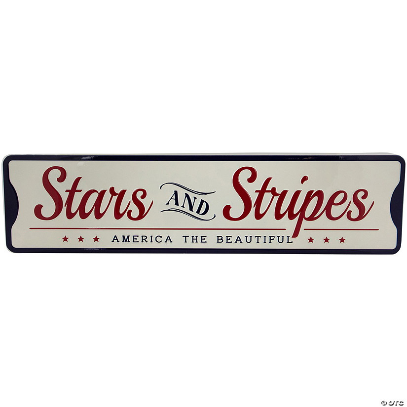 Stars and Stripes Americana Metal Wall Sign - 23.5" Image