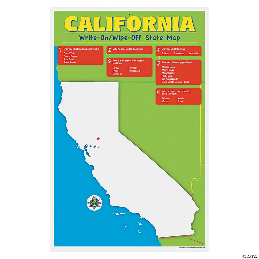 State Write-On Desk Mat - California Image