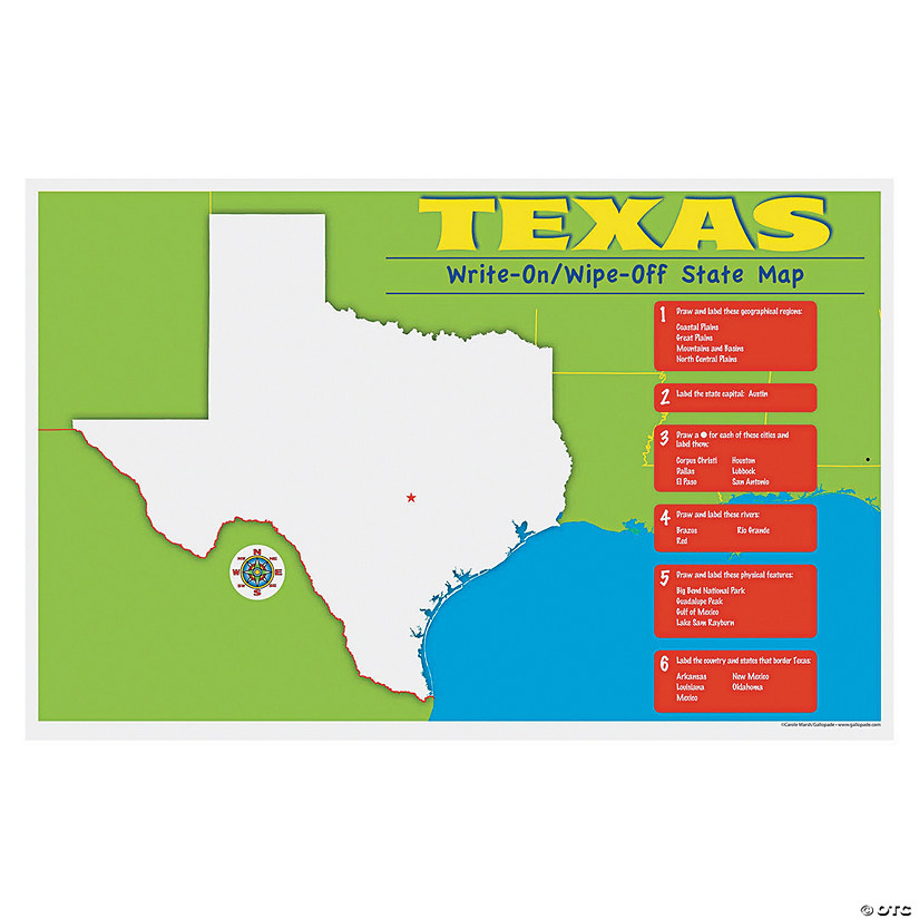 State Write-On Desk Mat - Texas Image
