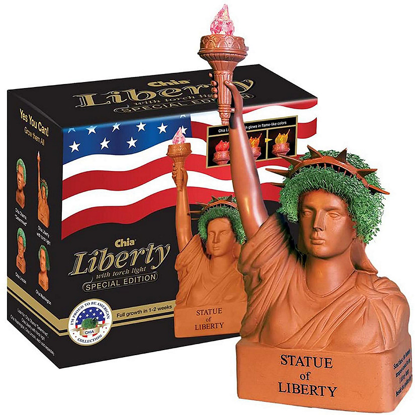 Statue of Liberty Chia Pet Decorative Pottery Planter Image