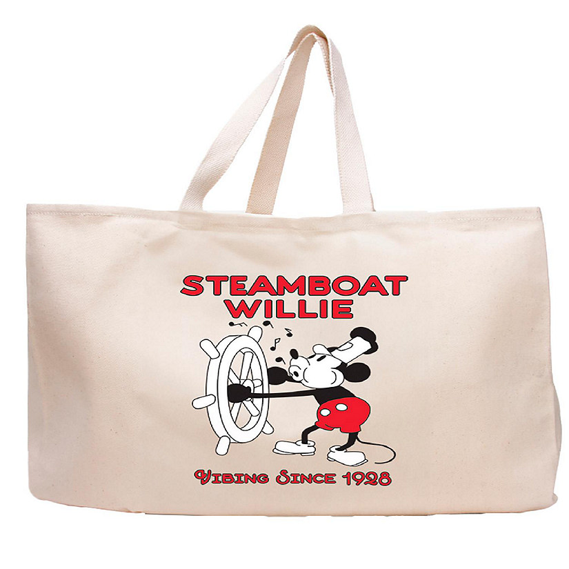 Steamboat Willie Tote Bag - Classic Vibing Durable Cotton Twill Jumbo Bag Image