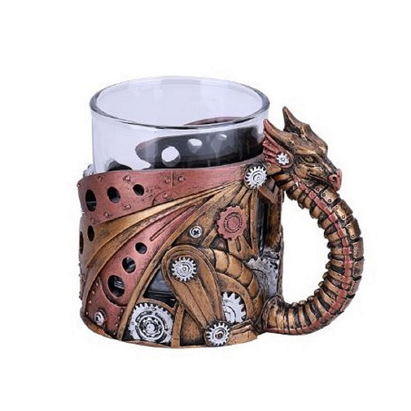 Steampunk Dragon Glass Cup Mug New Image