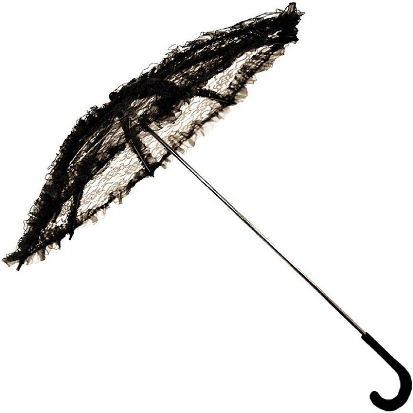 Steampunk Lace Costume Umbrella Parasol 24" - Black Image