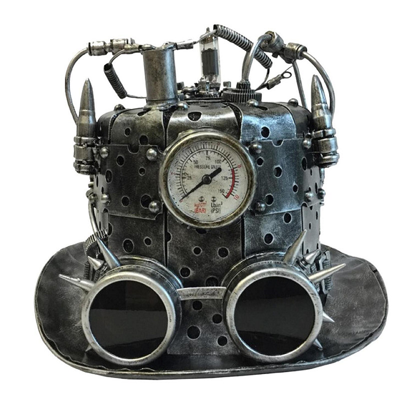 Steampunk Silver Top Hat Costume Accessory Image