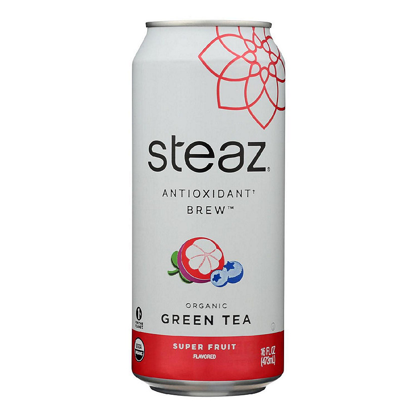 Steaz Lightly Sweetened Green Tea - Super Fruit - Case of 12 - 16 Fl oz. Image