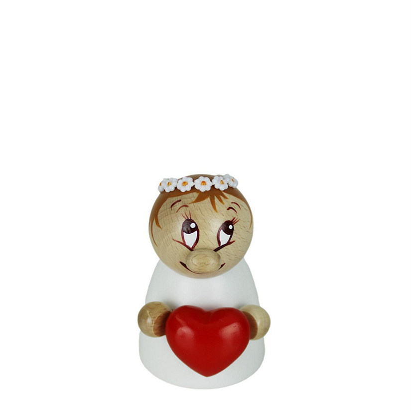 Steinbach Clumsy Mini Collection, Valentine Wooden Natural w  Wreath Hair 4.7 Inches Image