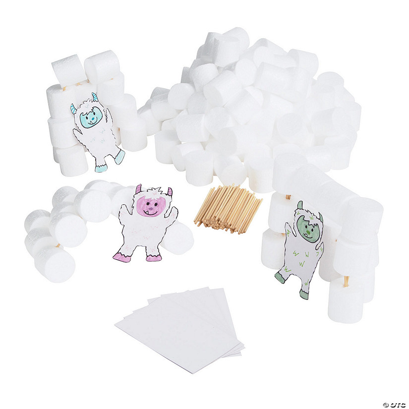 STEM Build an Igloo for Yeti Activity Learning Challenge Craft Kit  - Makes 10 Image