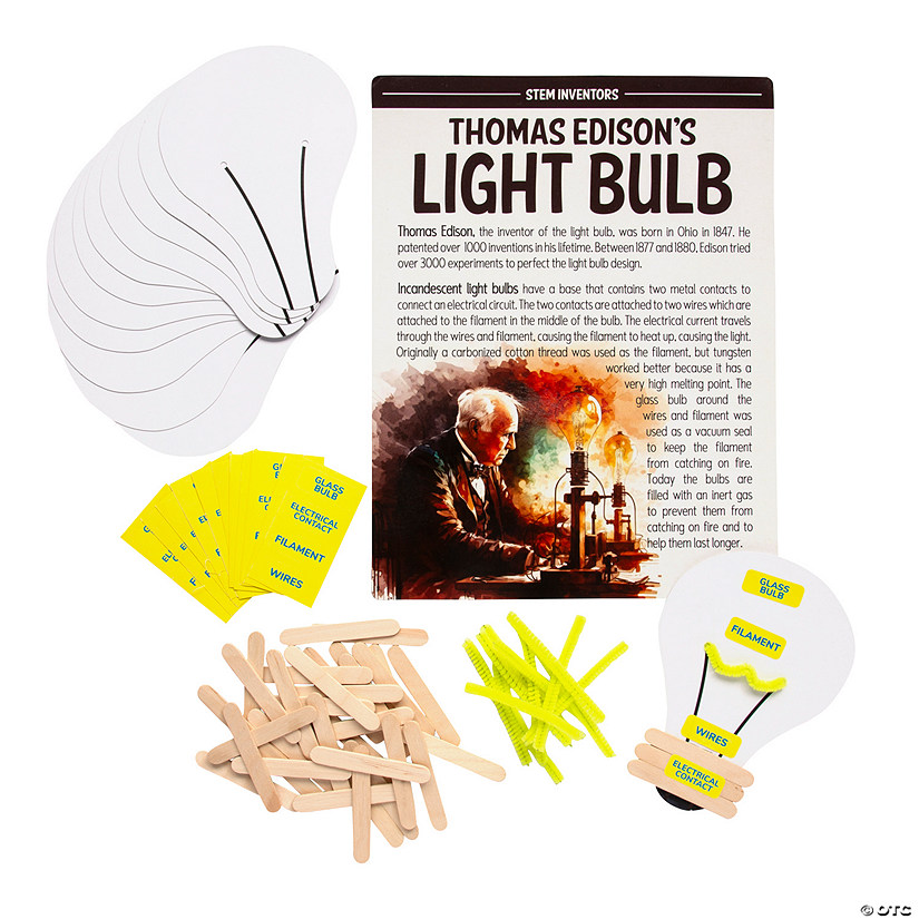 STEM Inventors Light Bulb Activity Learning Challenge Craft Kit - Makes 12 Image