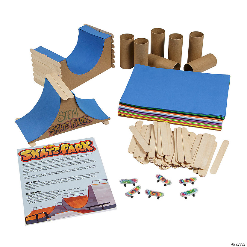 STEM Skateboard Ramp Activity Learning Challenge Craft Kit - Makes 12 Image