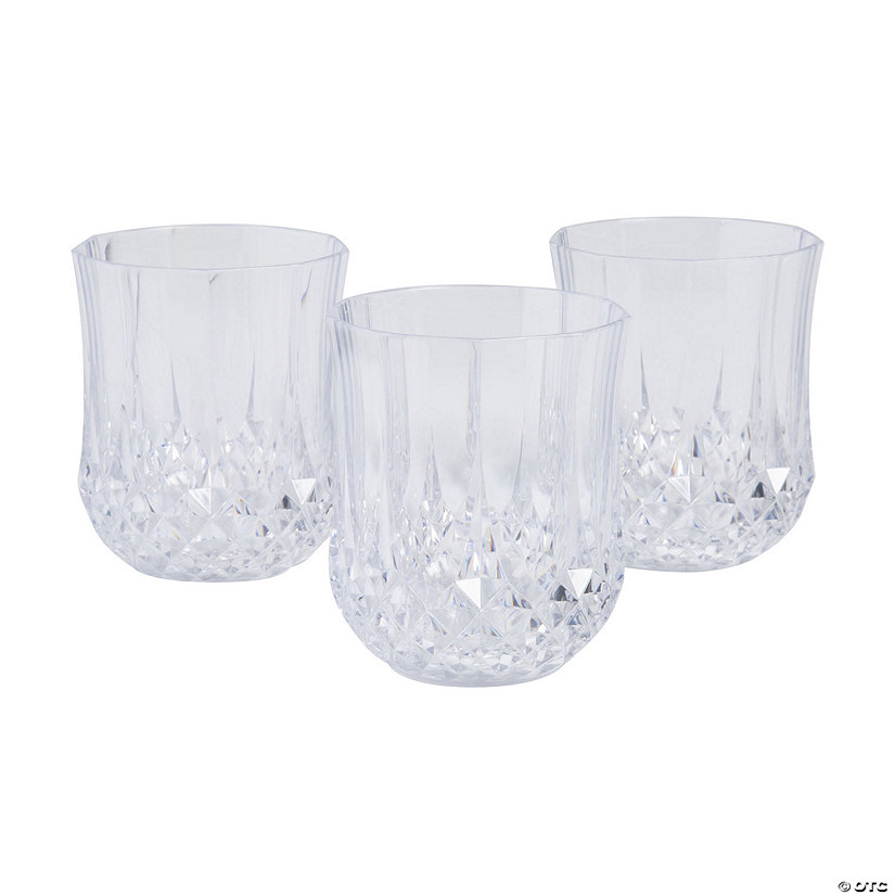 Stemless Patterned Plastic Wine Glasses - 12 Pc. Image
