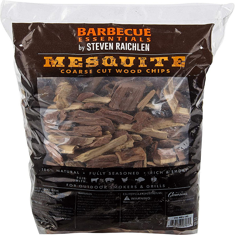 Steven Raichlen's Project Smoke Smoking Chips - (Mesquite) - Kiln Dried, Natural Coarse Wood Smoker Chunks- 2 Pound Bag Barbecue Chips - 192 cu. in. (0.003m&#179;) Image