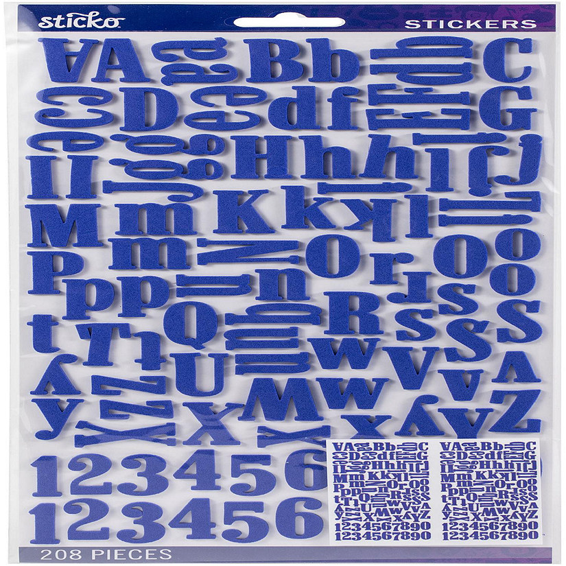 Sticko Alphabet Stickers 208/Pkg-Foam - Blue Image
