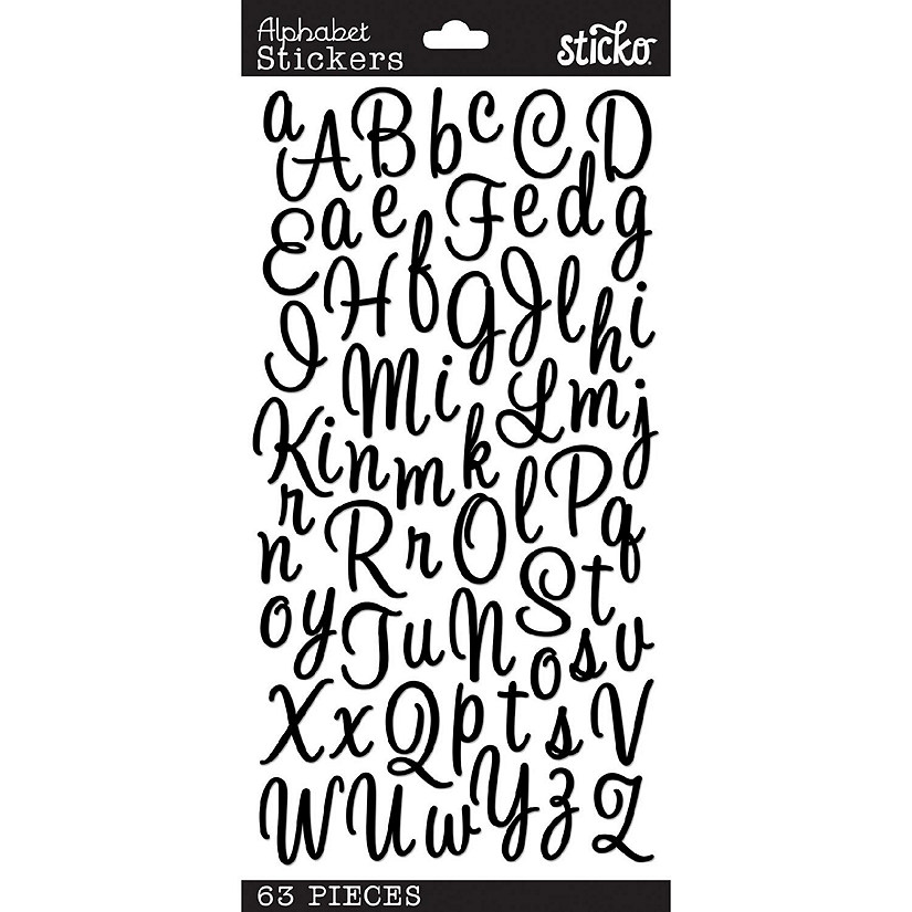 Sticko Alphabet Stickers-Sweetheart Script Black Image