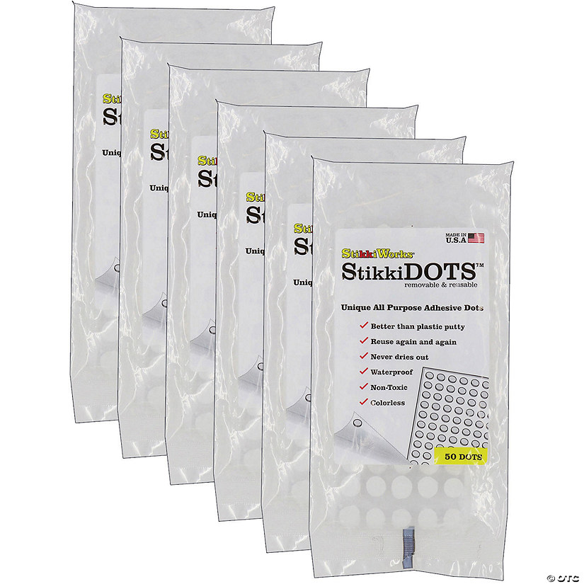 StikkiWorks StikkiDOTS, Adhesive Dots, 50 Per Pack, 6 Packs Image