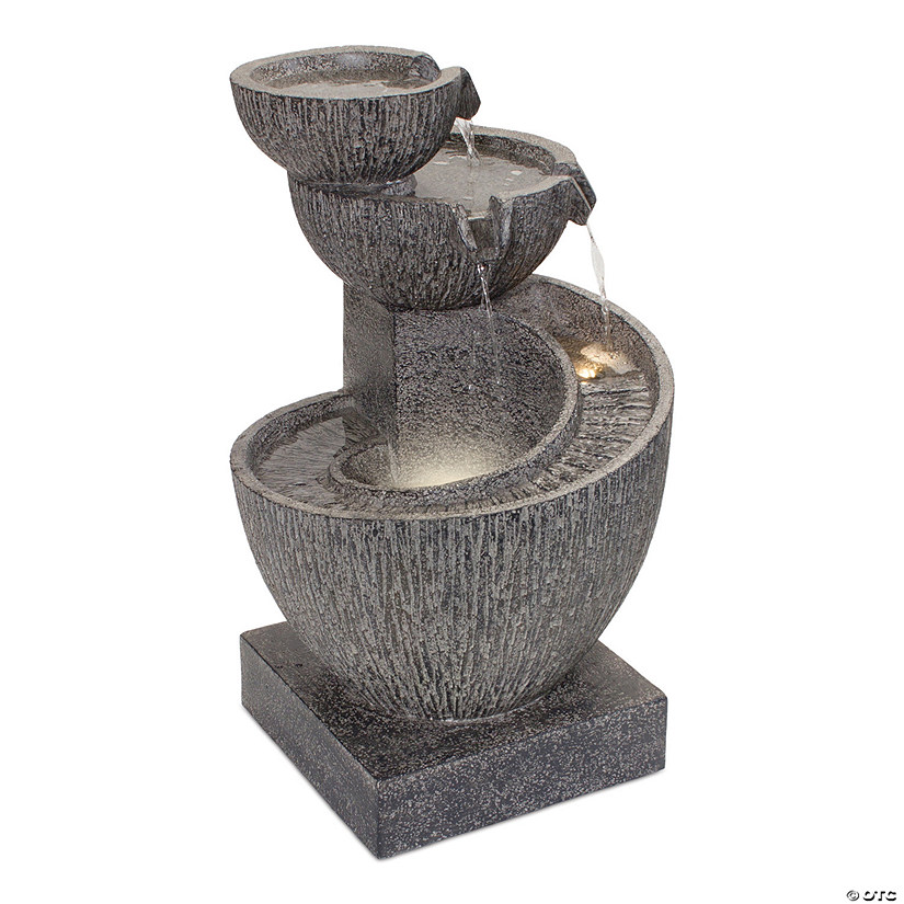 Stone Cascading Bowl Fountain 18"L X 26"H Resin Image