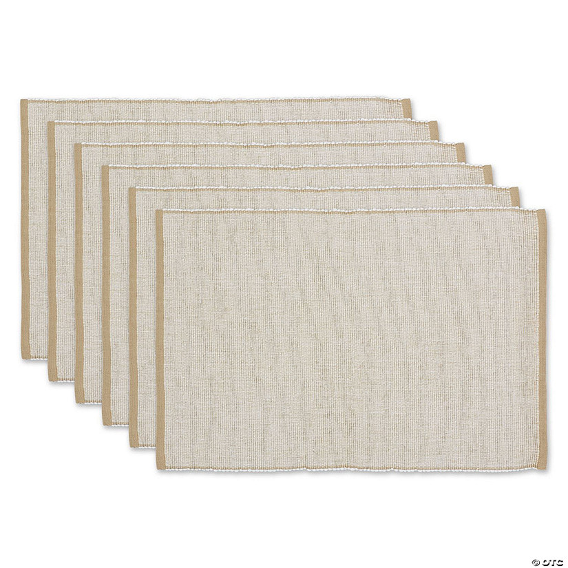 Stone EcoFriendly Chambray Fine Ribbed Placemat 6 Piece Oriental Trading