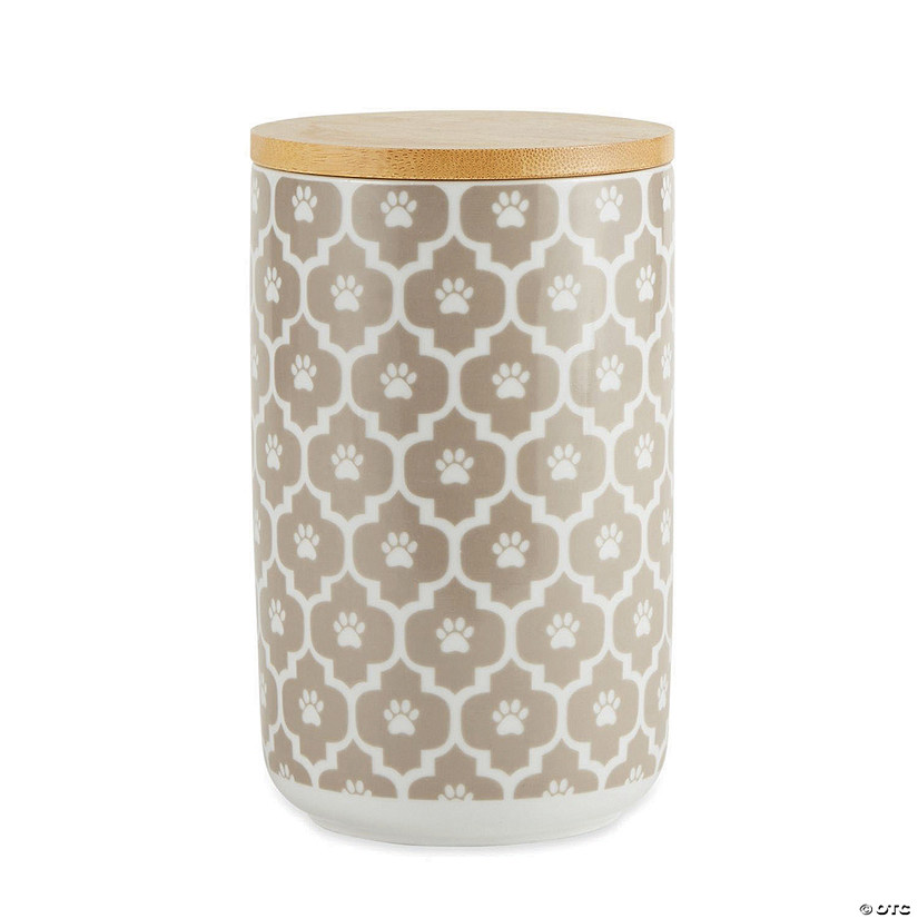 Stone Paw Lattice Print Ceramic Treat Canister Image