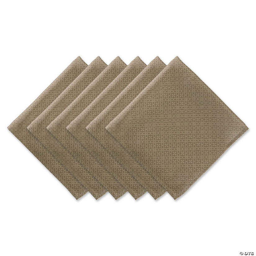 Stone Tonal Lattice Print Outdoor Napkin (Set Of 6) Image