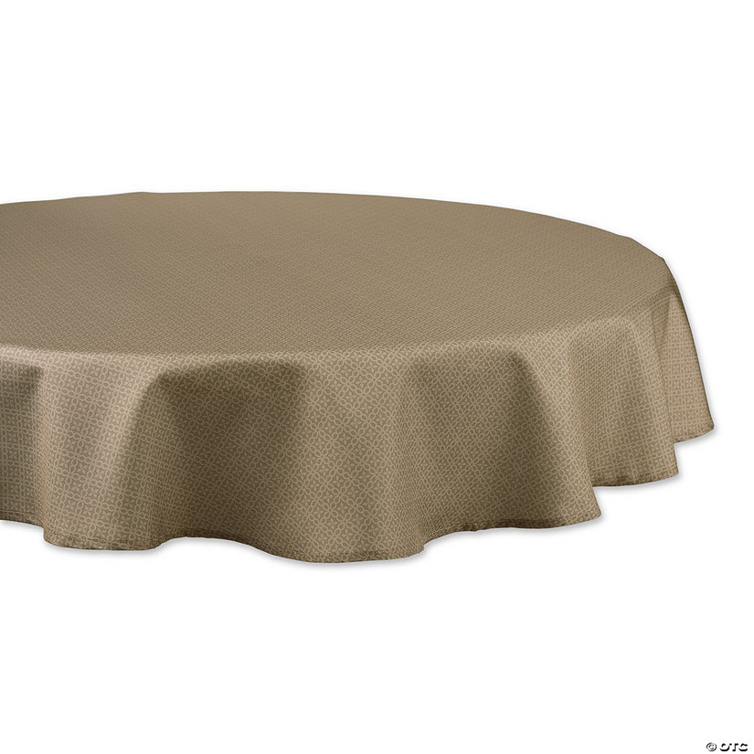 Stone Tonal Lattice Print Outdoor Tablecloth 60 Round Image